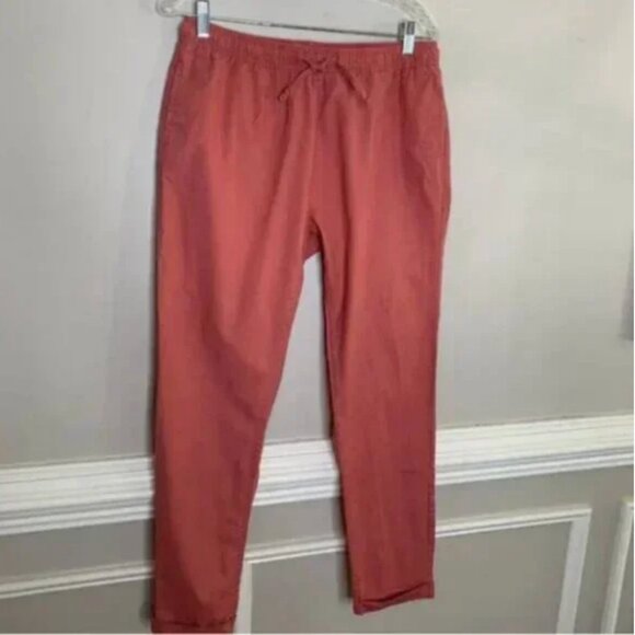 Onia Women's Linen Blend Drawstring Waist Rose Colored Pants Size Medium - Picture 3 of 11